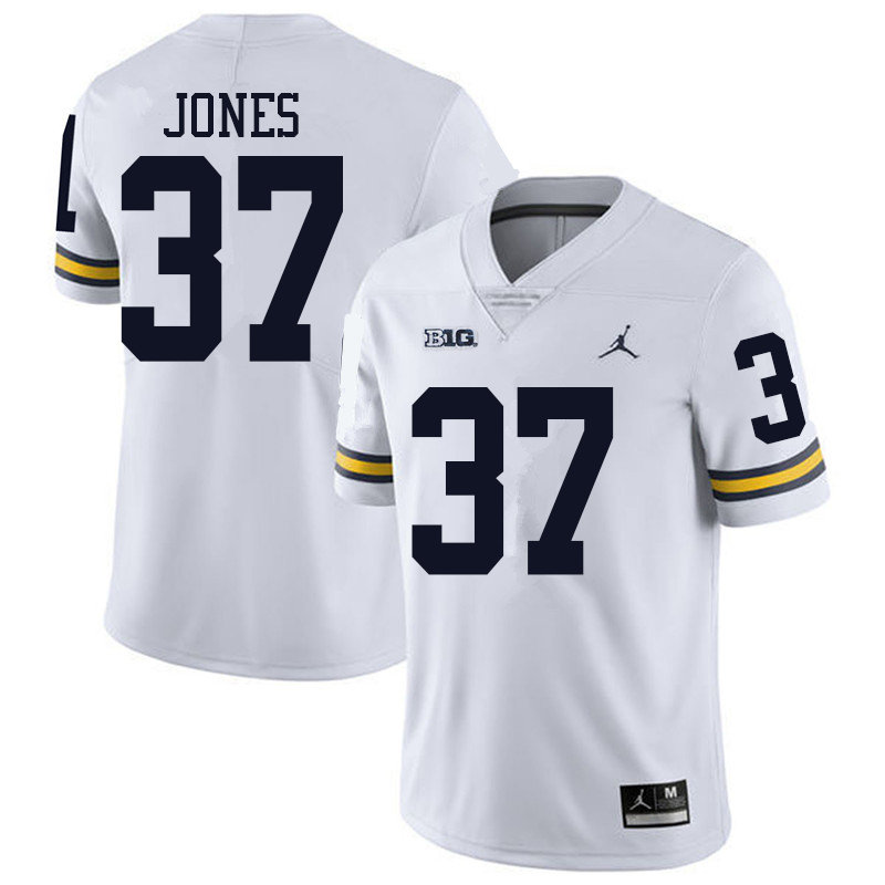Jordan Brand Men #37 Bradford Jones Michigan Wolverines College Football Jerseys Sale-White